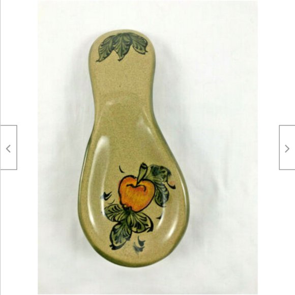 Mexican Pottery Kitchen Spoon Rest Castillo Hand Painted Apple Design - Picture 2 of 4